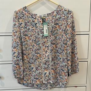 Warner lattice detail blouse